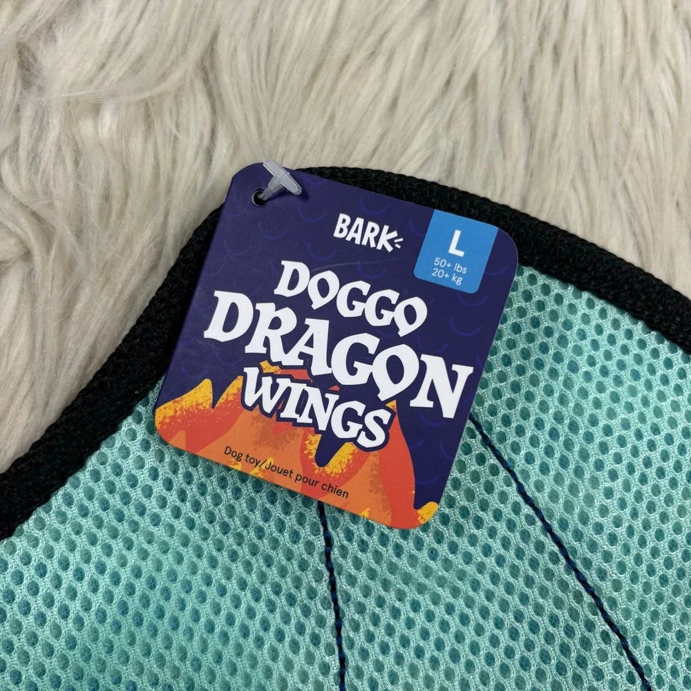 NWT Bark Dog Doggo Dragon Wings Costume Accessory Blue - L 50+ lbs